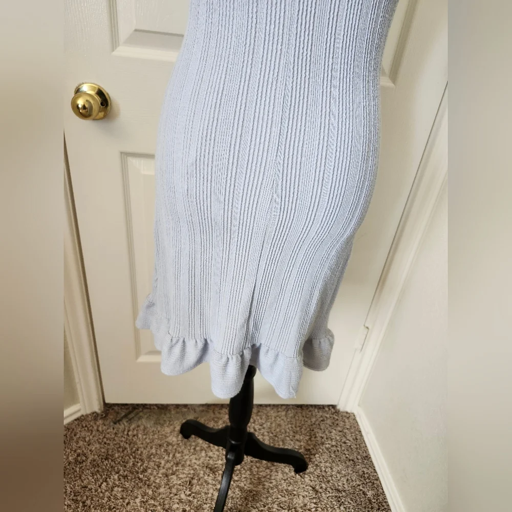 Lost + Wonder Light Blue Midi Dress with Ruffle Hem